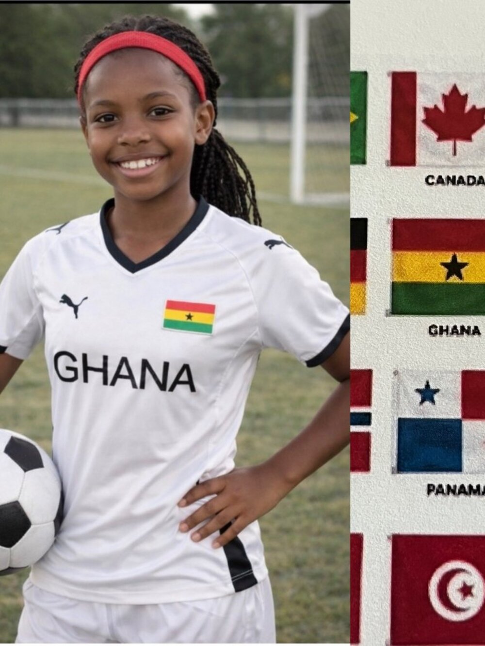 PUMA Jersey Youth XL Ghana White and Black Football Soccer Kid's